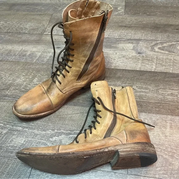 BED|STU Rustic Brown Lace-Up Leather Boots size 9 - Picture 4 of 10